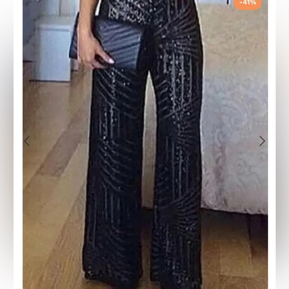 Black sequin jumpsuit size 8 uk. Fits like a 4 small Taylor swift bling party - Picture 13 of 14